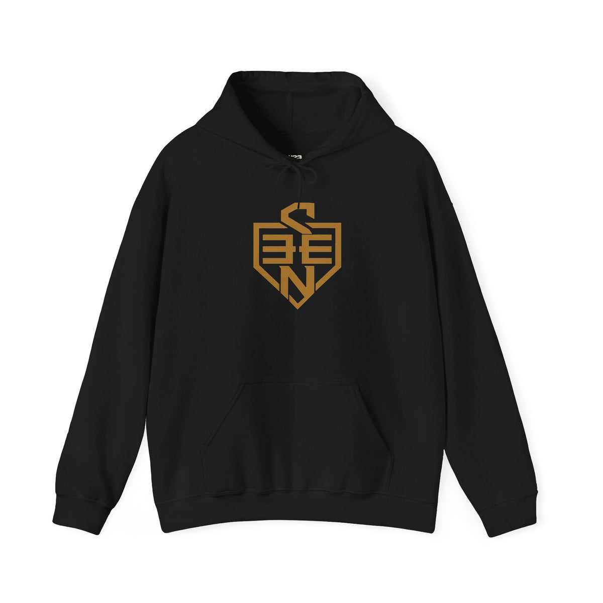 SEEN. Gold Monogram Shield Hoodie