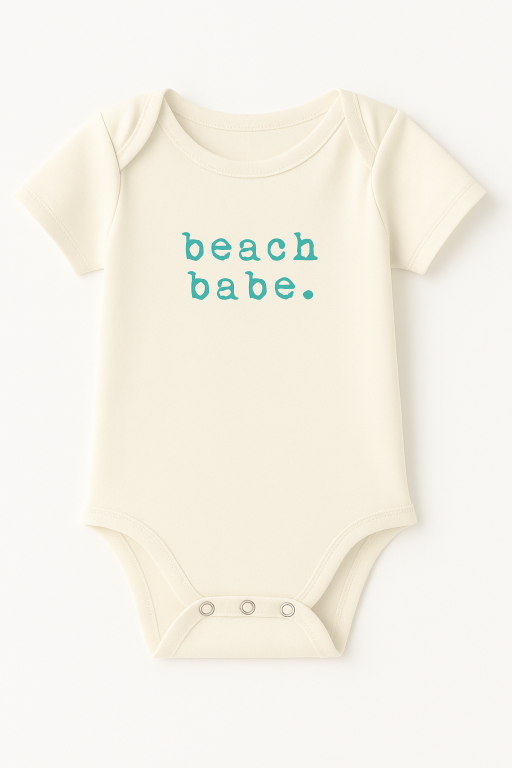 Beach Babe Seafoam Organic Cotton Baby Bodysuit Short Sleeve by Tenth & Pine