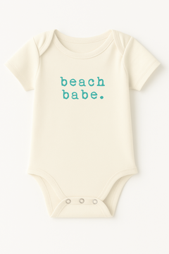 Beach Babe Seafoam Organic Cotton Baby Bodysuit Short Sleeve by Tenth & Pine