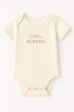Little Sister Clay Organic Cotton Short Sleeve Baby Bodysuit by Tenth & Pine