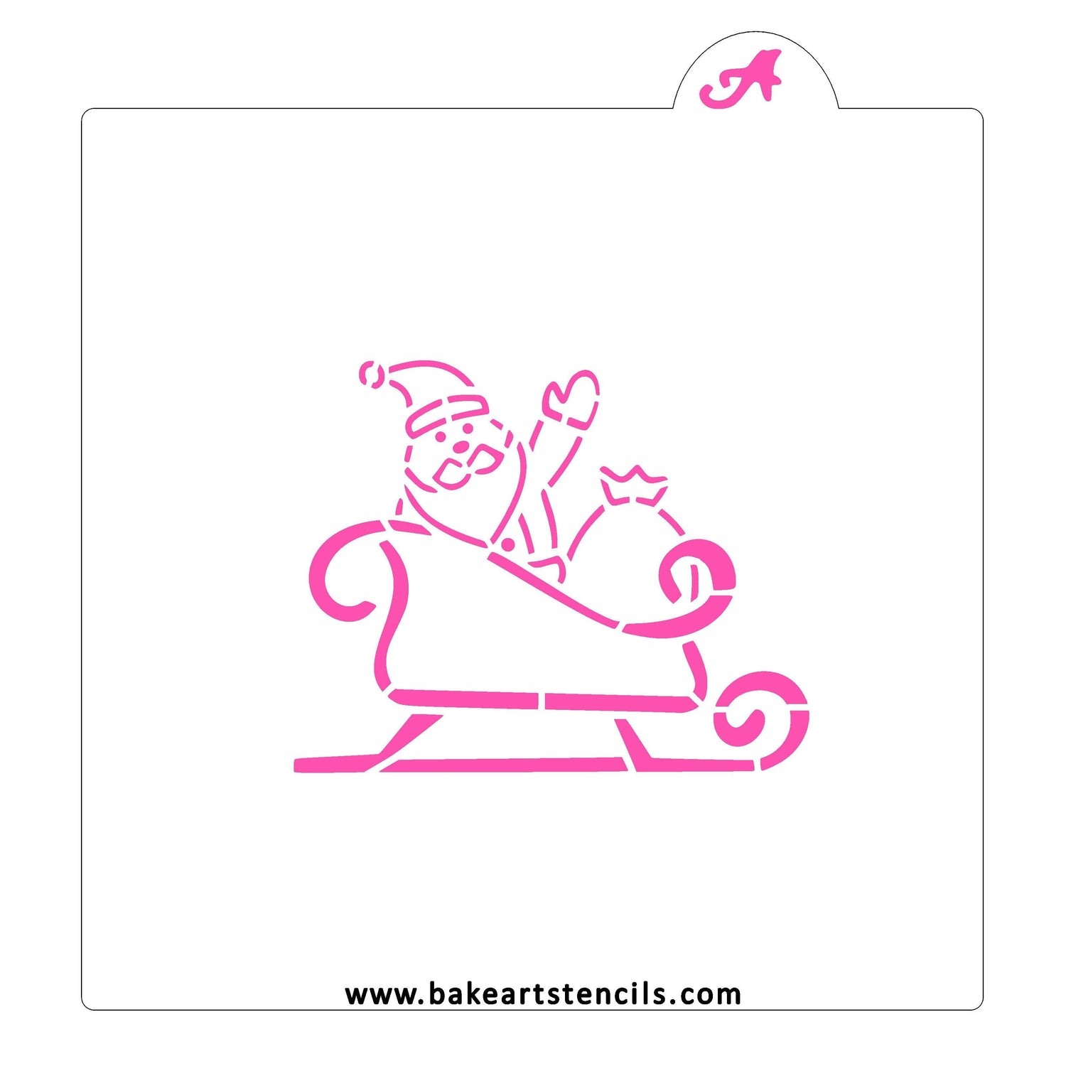 Santa Sleigh PYO Cookie Stencil