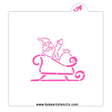 Santa Sleigh PYO Cookie Stencil