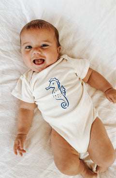 Seahorse Organic Cotton Baby Bodysuit by Tenth & Pine, product image 2