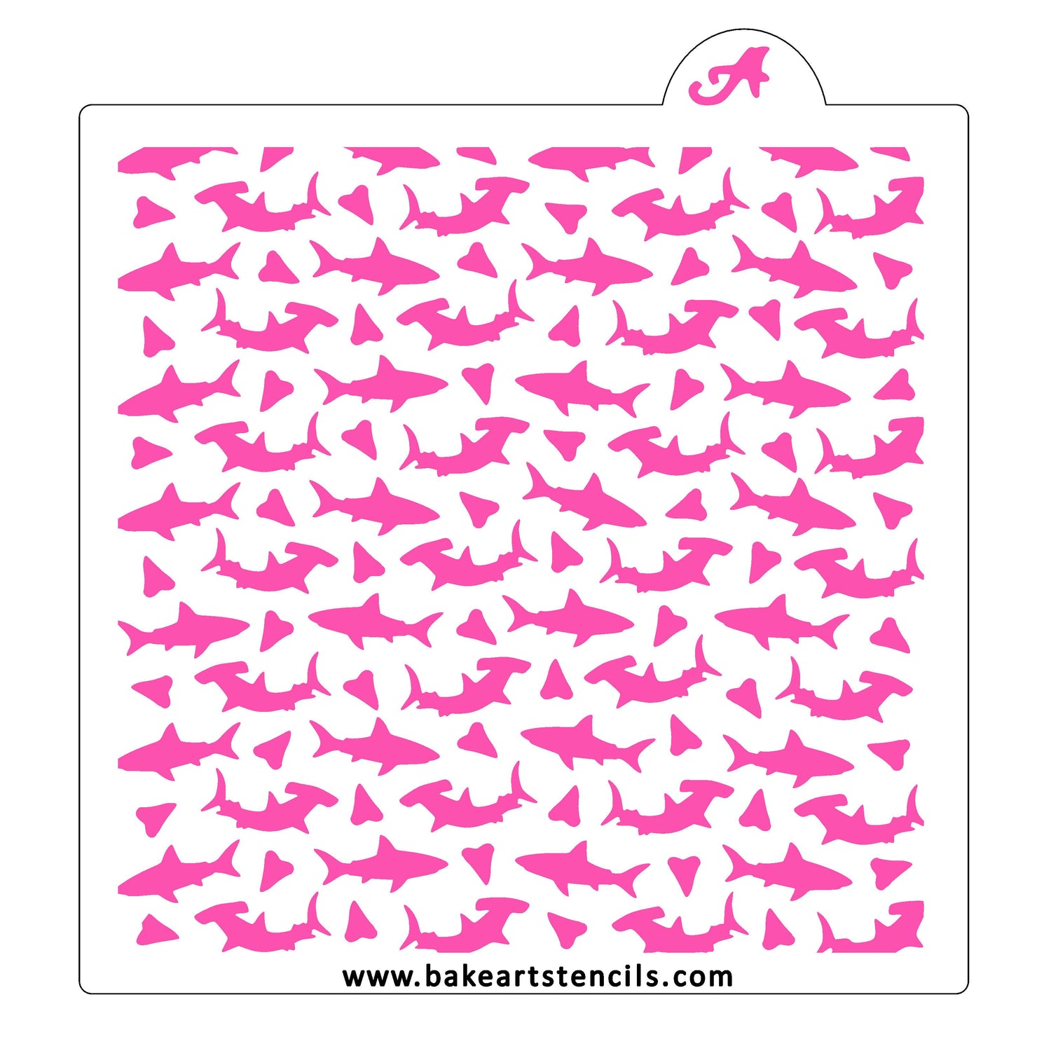 Shark Bait Pattern Cookie Stencil