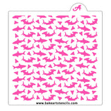 Shark Bait Pattern Cookie Stencil