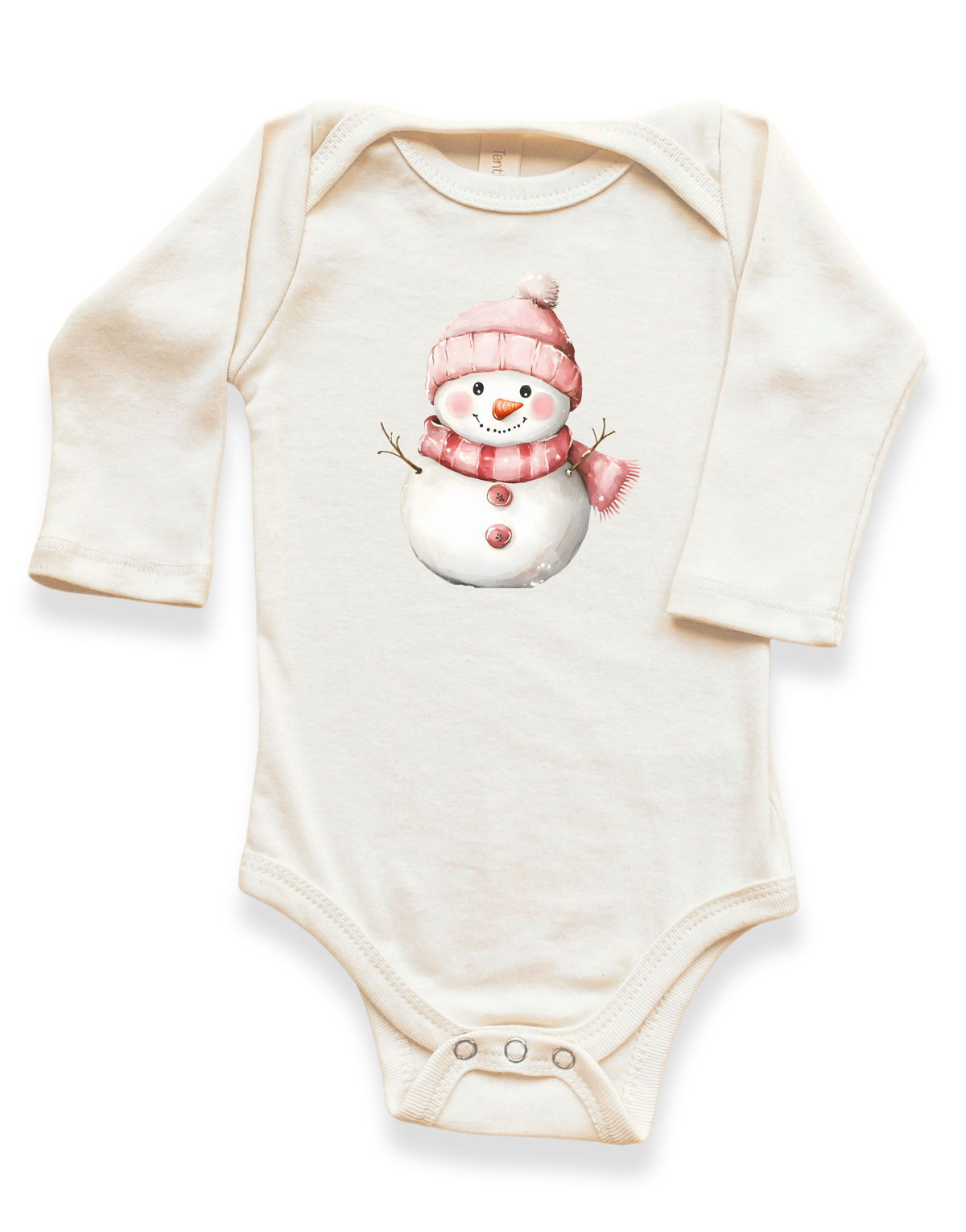 Snowman Organic Baby Bodysuit Long Sleeve by Tenth & Pine