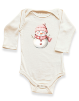 Snowman Organic Baby Bodysuit Long Sleeve by Tenth & Pine
