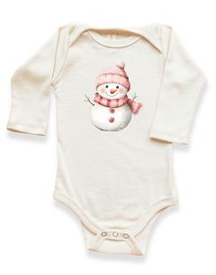Snowman Organic Baby Bodysuit Long Sleeve by Tenth & Pine
