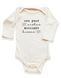 New Year Wishes Organic Baby Bodysuit Long Sleeve by Tenth & Pine