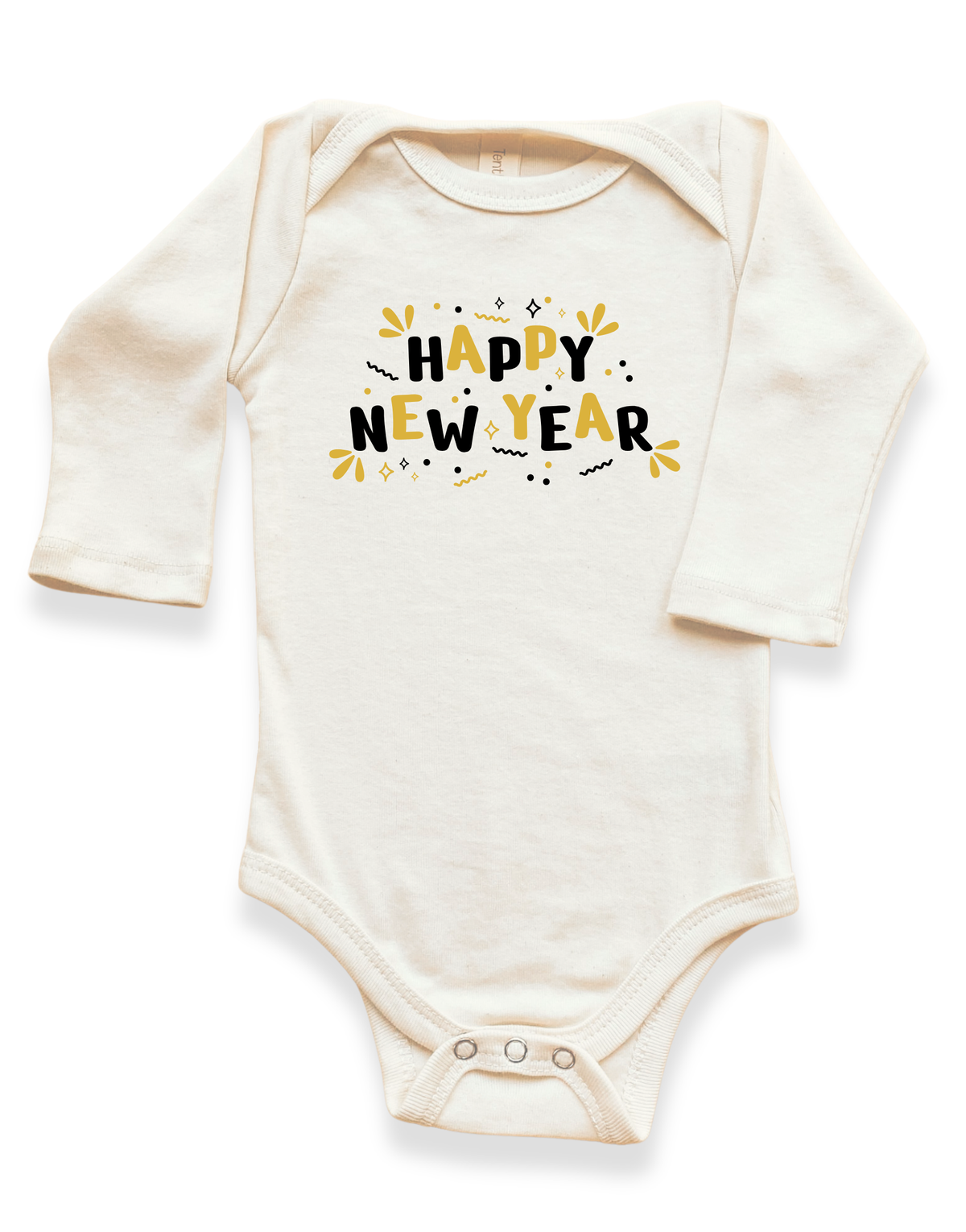 Happy New Year Organic Baby Bodysuit Long Sleeve by Tenth & Pine