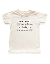 New Year Wishes Organic Kids T-Shirt by Tenth & Pine