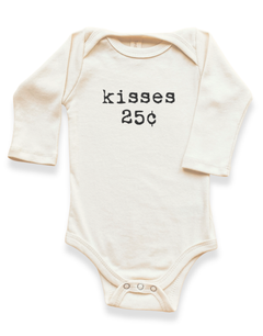 Kisses 25c Organic Baby Bodysuit Long Sleeve by Tenth & Pine, product image 2
