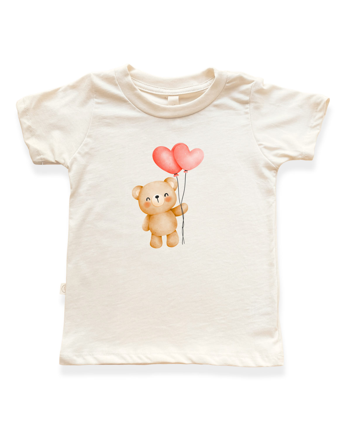 Heart Balloon Bear Organic Kids T-shirt by Tenth & Pine