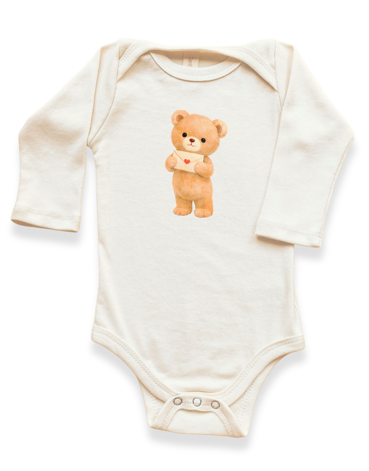 Love Letter Bear Organic Baby Bodysuit Long Sleeve by Tenth & Pine