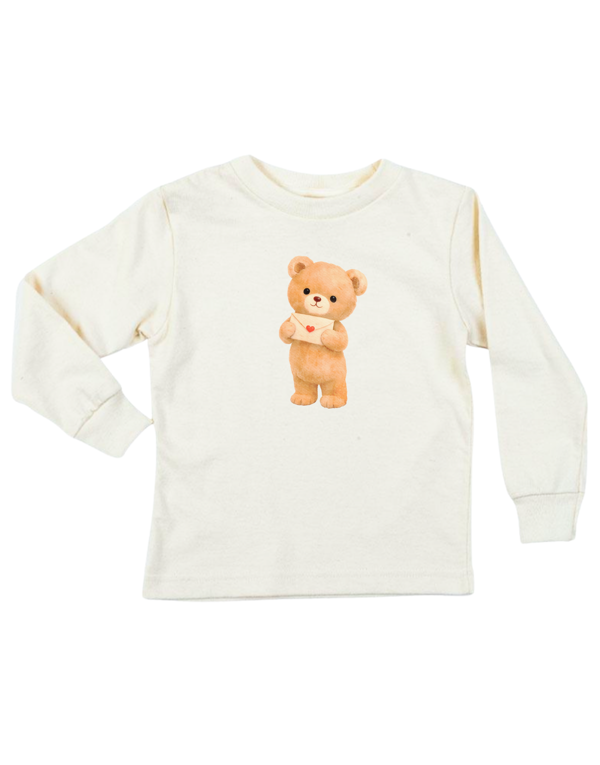 Love Letter Bear Organic Kids T-Shirt Long Sleeve by Tenth & Pine