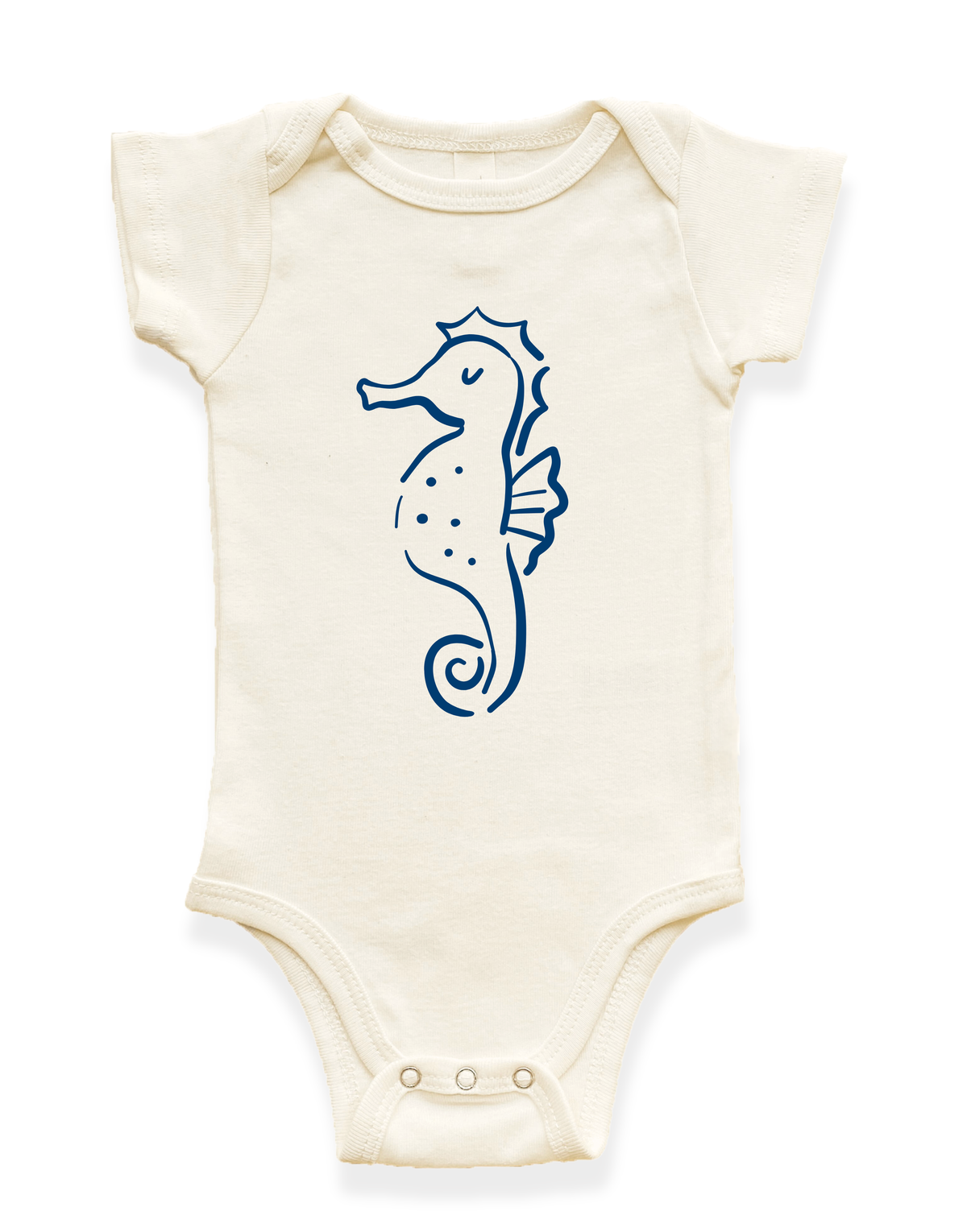 Seahorse Organic Cotton Baby Bodysuit by Tenth & Pine