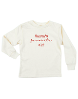 Santa's Favorite Elf Organic Kids T-Shirt Long Sleeve by Tenth & Pine