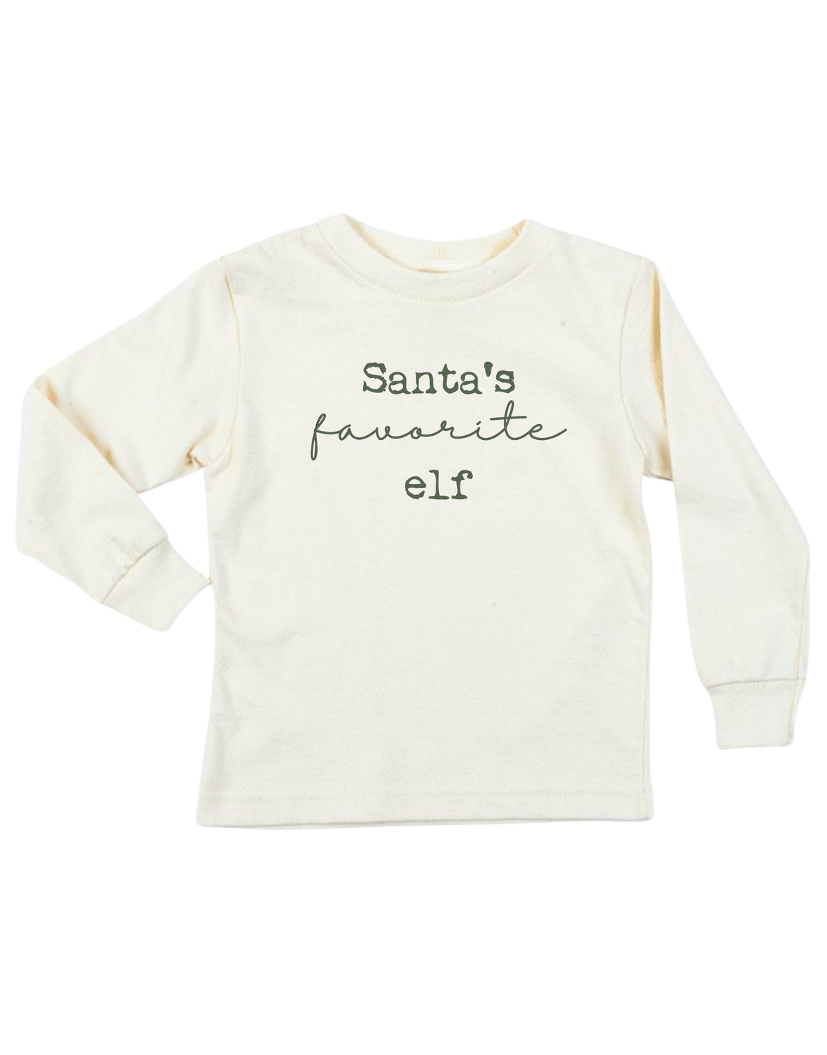 Santa's Favorite Elf Organic Kids T-Shirt Long Sleeve by Tenth & Pine, product image 2