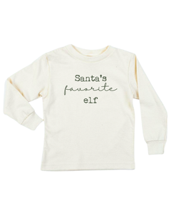 Santa's Favorite Elf Organic Kids T-Shirt Long Sleeve by Tenth & Pine, product image 2