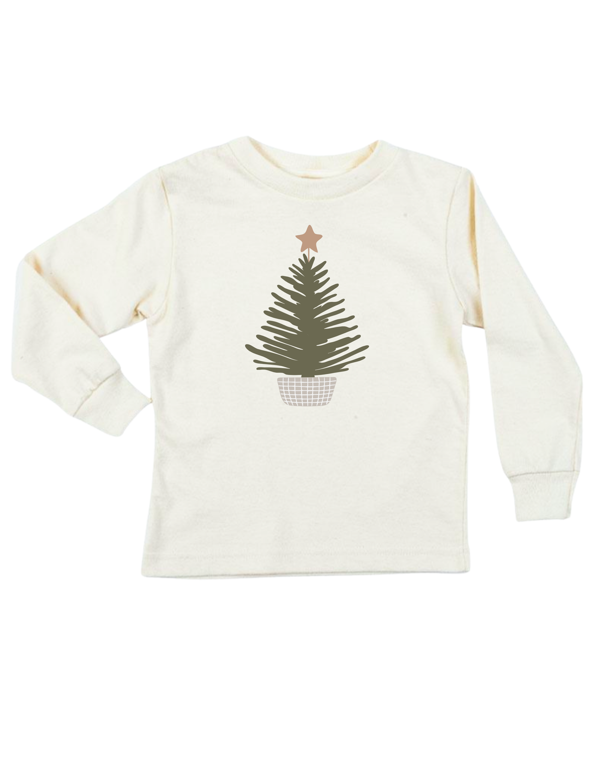 Holiday Tree Organic Kids T-Shirt Long Sleeve by Tenth & Pine