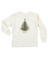 Holiday Tree Organic Kids T-Shirt Long Sleeve by Tenth & Pine