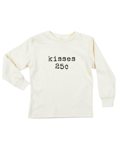 Kisses 25c Organic Kids T-Shirt Long Sleeve by Tenth & Pine