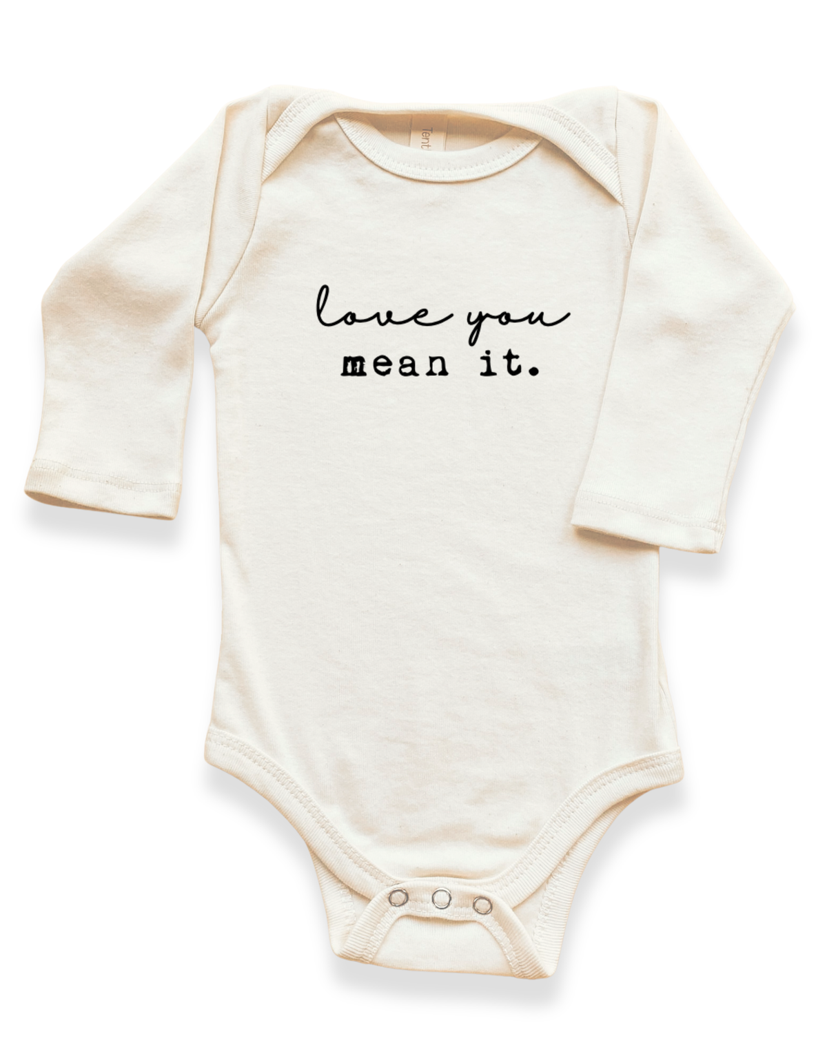 Love You Mean It Organic Baby Bodysuit Long Sleeve by Tenth & Pine, product image 2