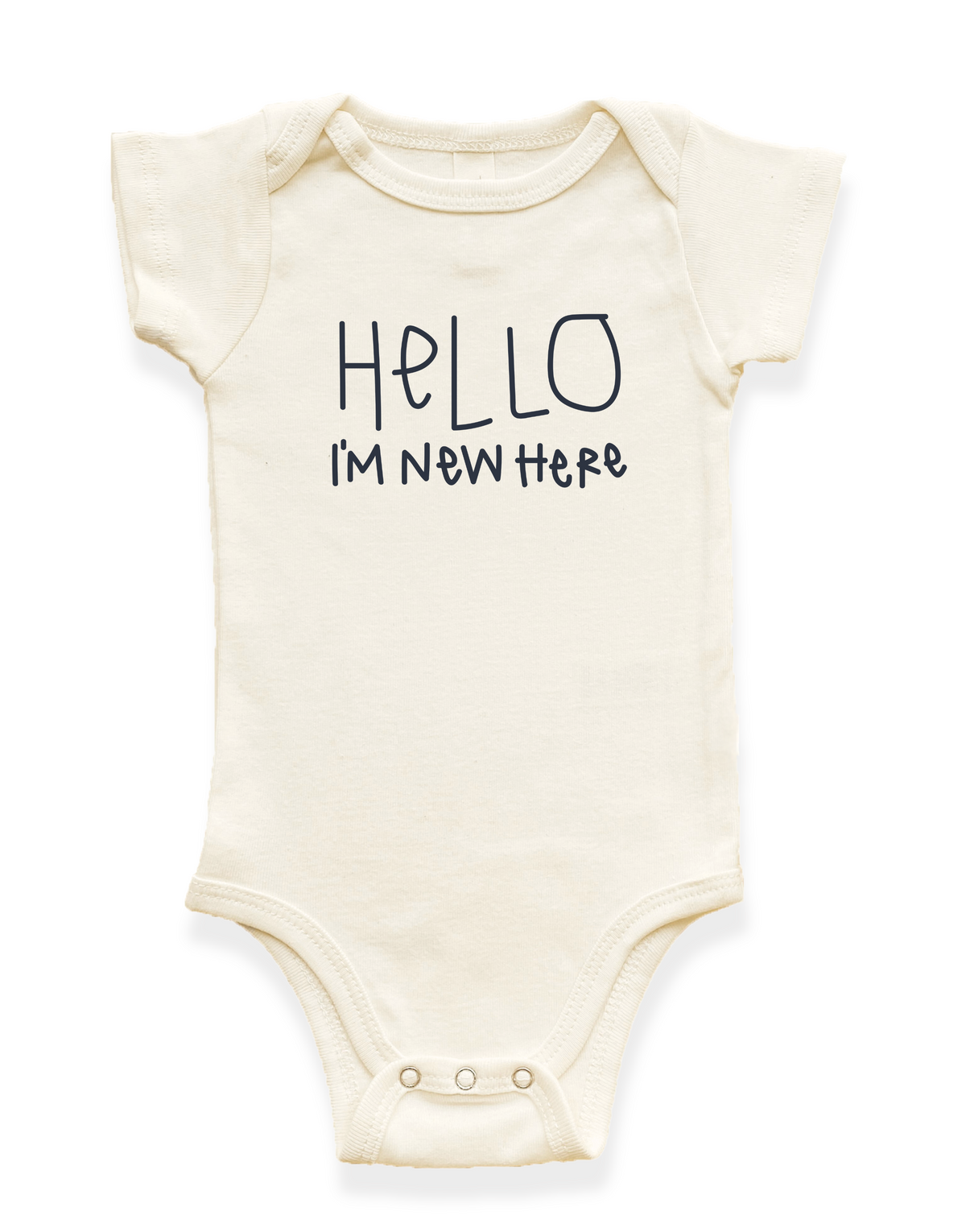 Hello I'm New Here Organic Baby Bodysuit by Tenth & Pine