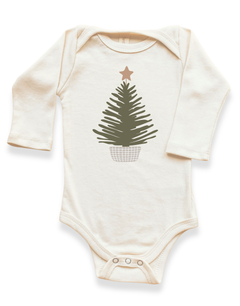 Holiday Tree Organic Baby Bodysuit Long Sleeve by Tenth & Pine