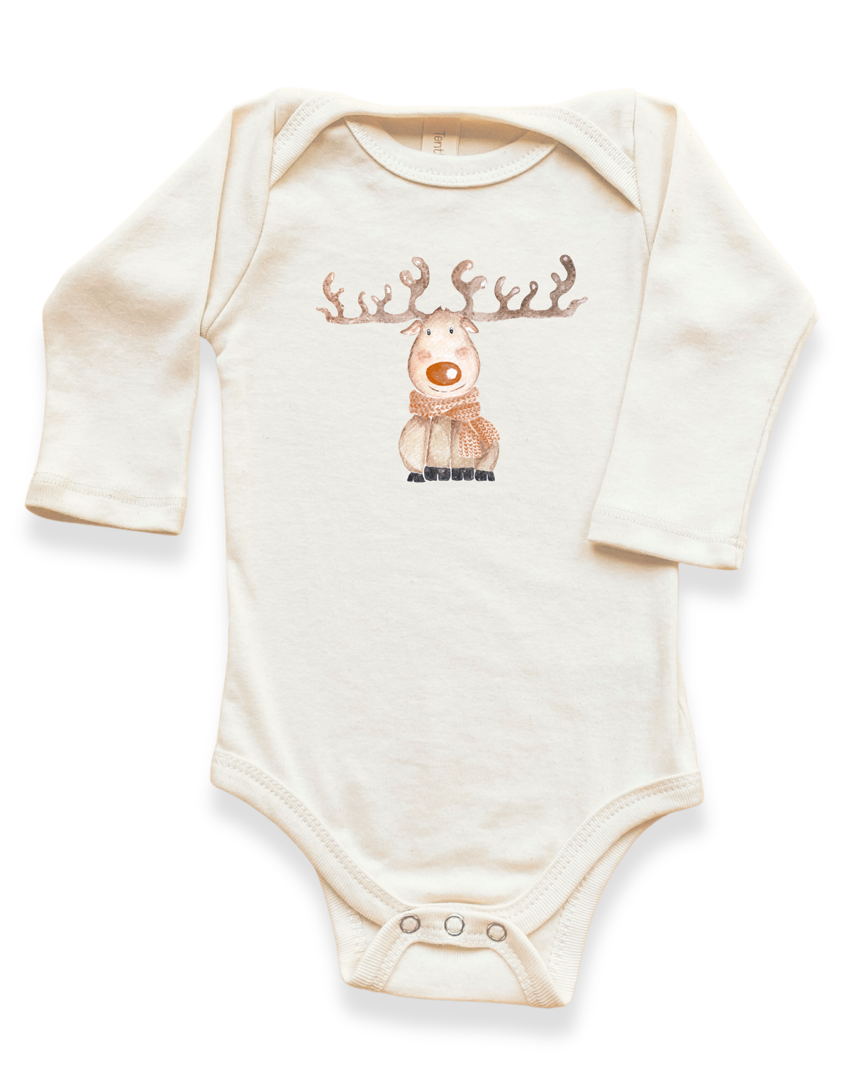 Reindeer Organic Baby Bodysuit Long Sleeve by Tenth & Pine