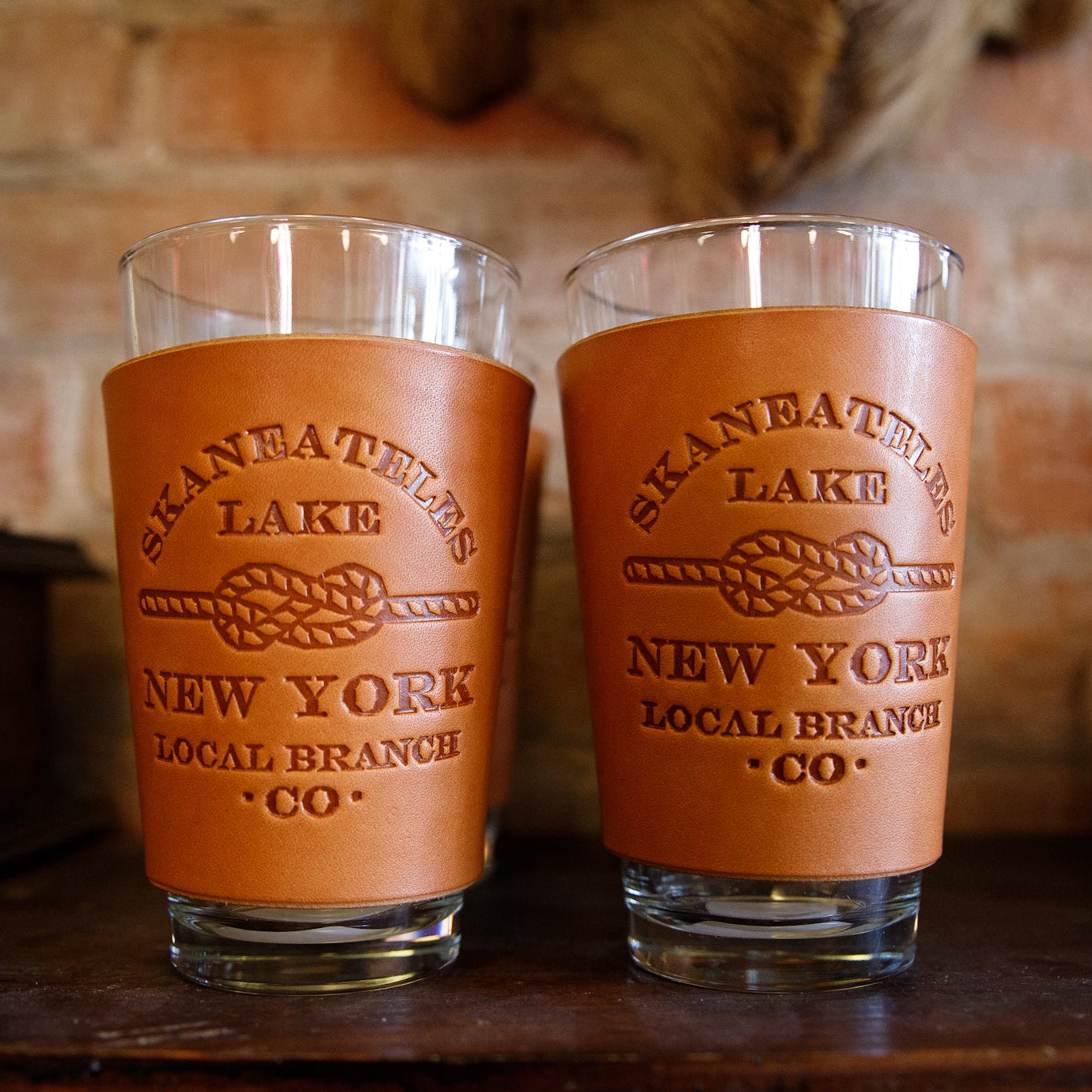 Leather Pint Glass  - USA Made