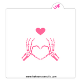 Skeleton Heart Cookie Stencil