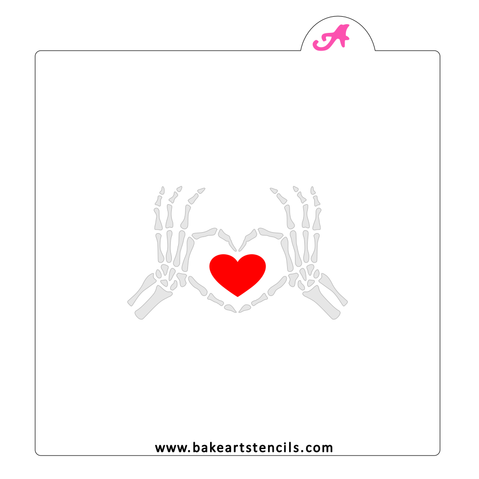 Skeleton Heart Cookie Stencil