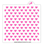 Slanted Hearts Pattern Stencil