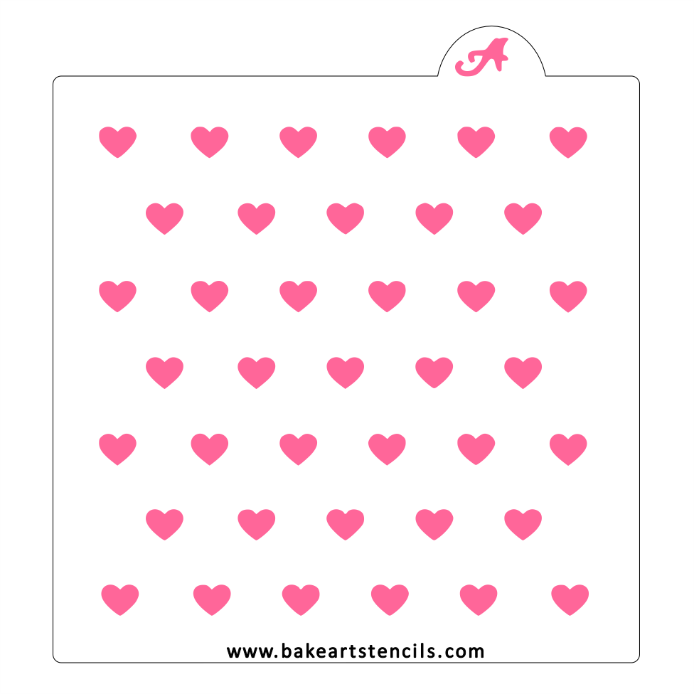 Small Hearts Pattern Stencil