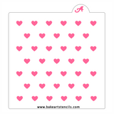 Small Hearts Pattern Stencil