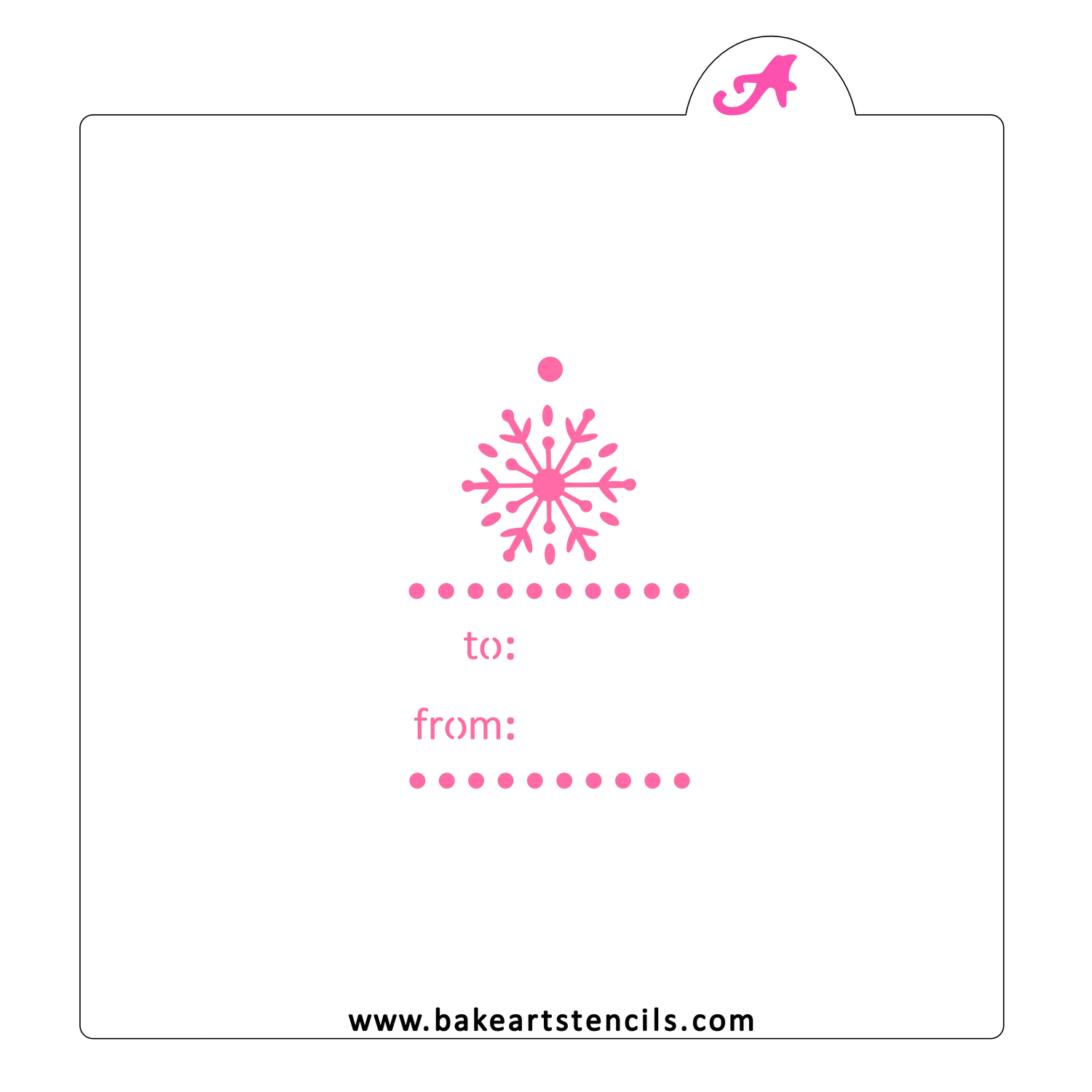 Snowflake Gift Tag Cookie Stencil