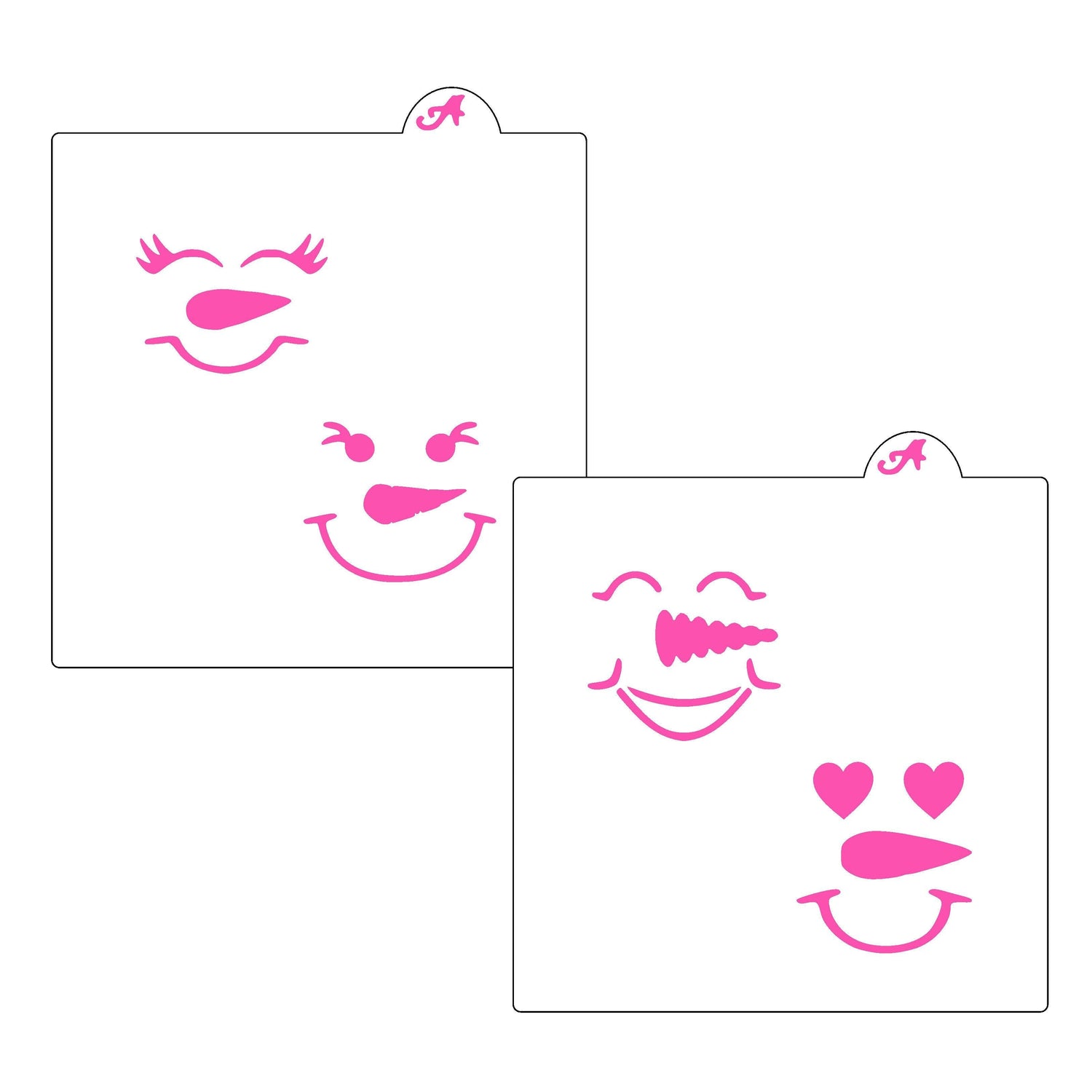 Snowman Faces Cookie Stencil: Winter Sweets