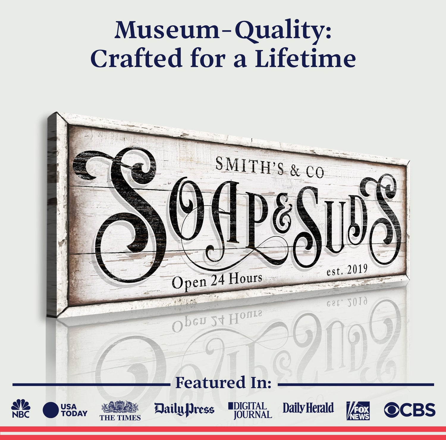 Personalized Soap And Suds Laundry Sign