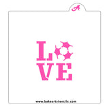 Soccer Love Cookie Stencil