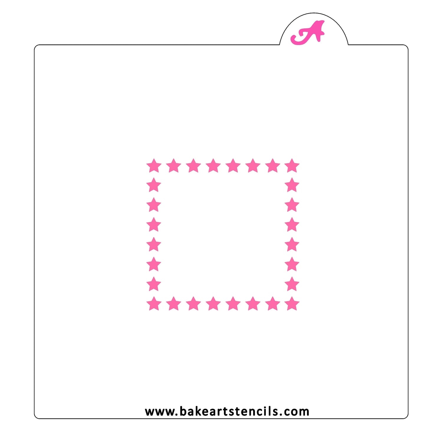 Square Stars Border Cookie Stencil