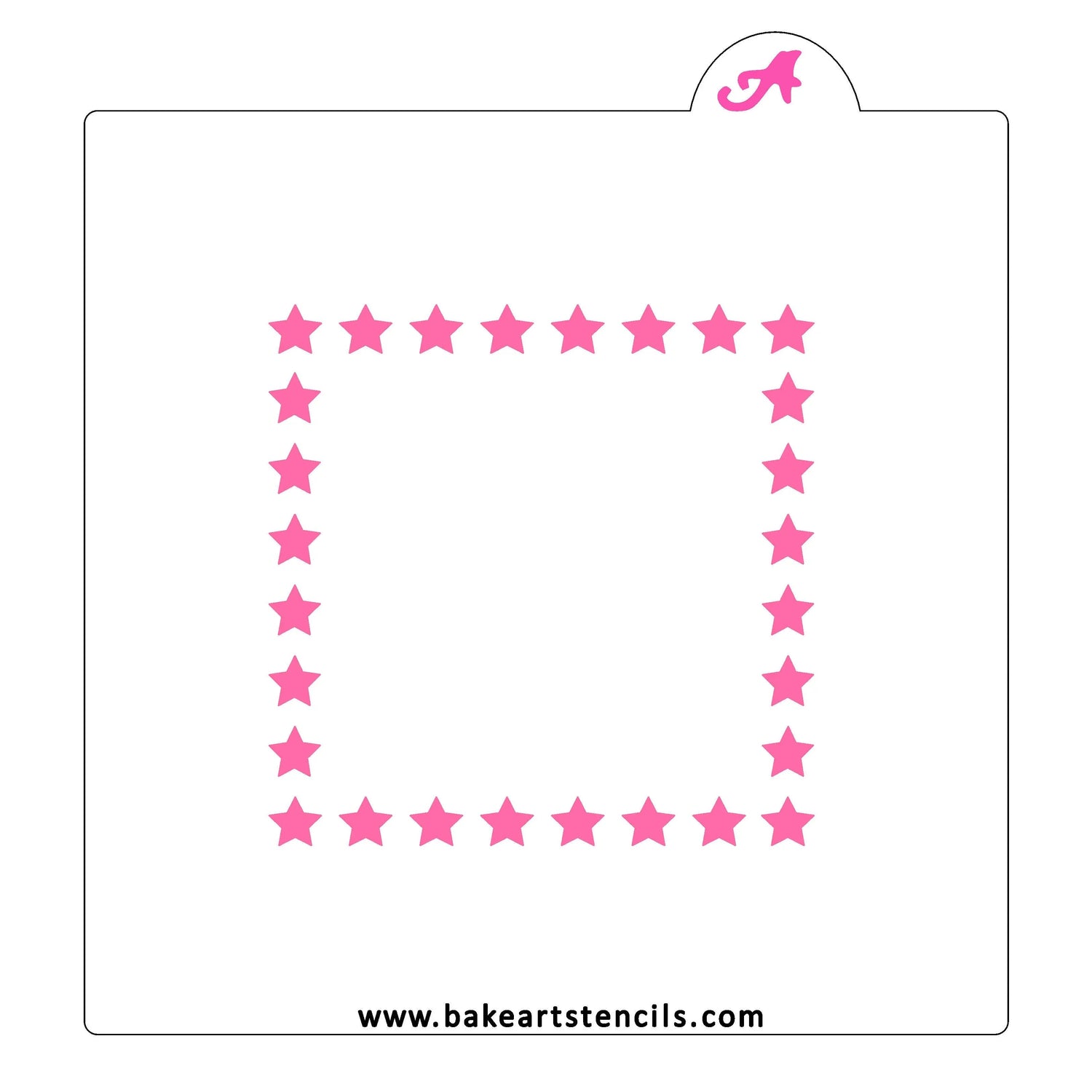 Square Stars Border Cookie Stencil