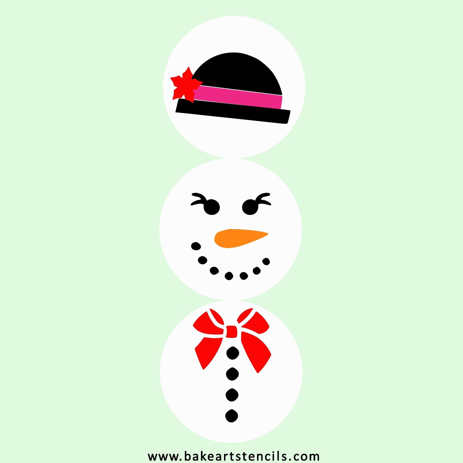 Stackable Snow Girl Cookie Stencil Set