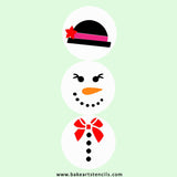 Stackable Snow Girl Cookie Stencil Set