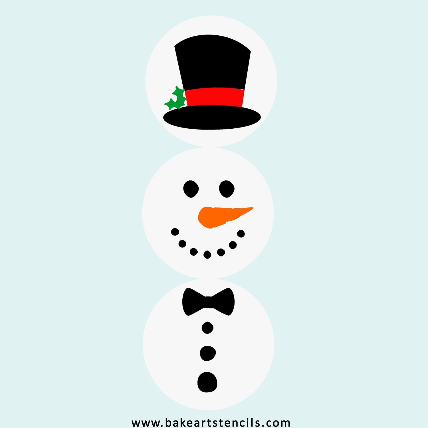 Stackable Snowman Cookie Stencil Set