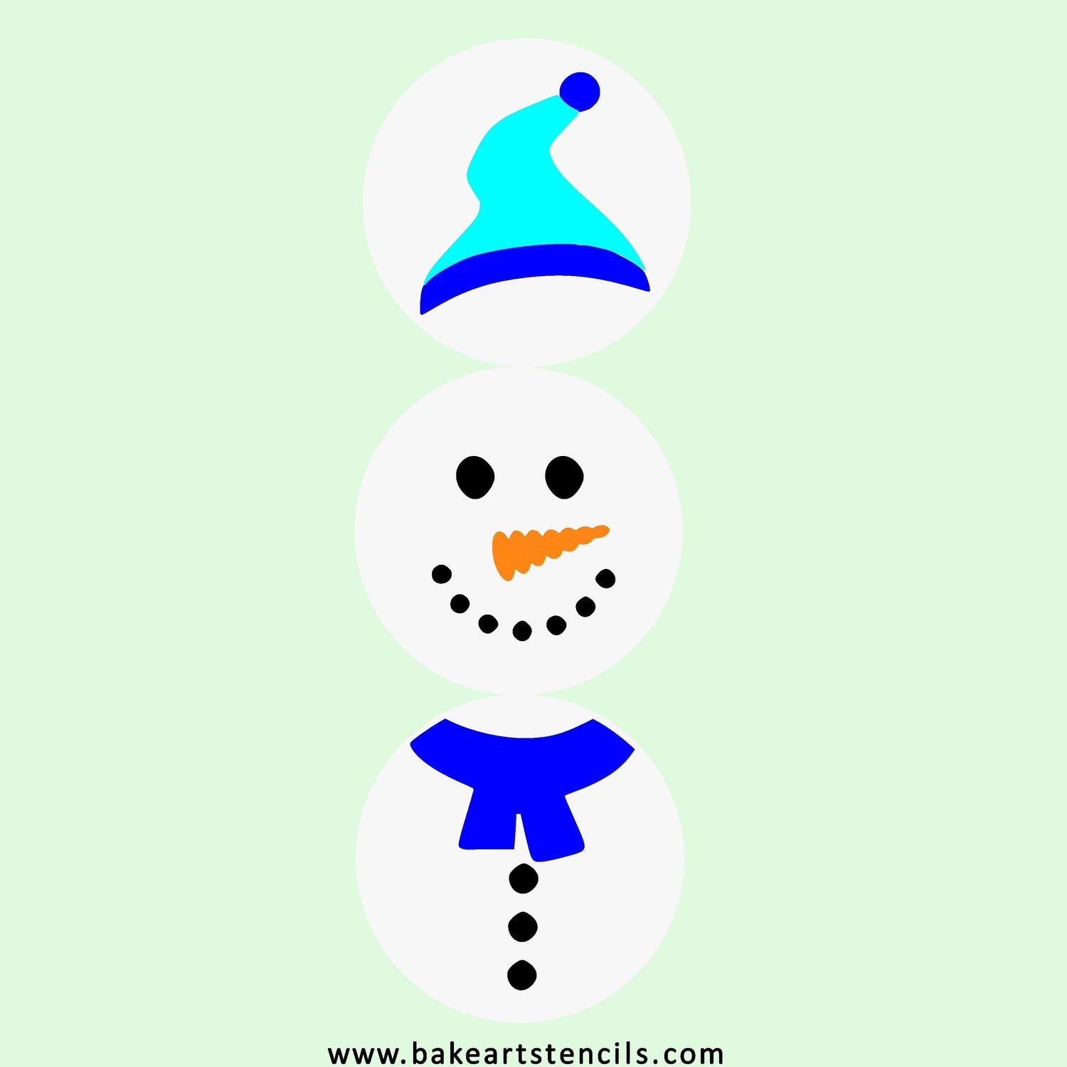 Stackable Snowman Winter Stencil Set