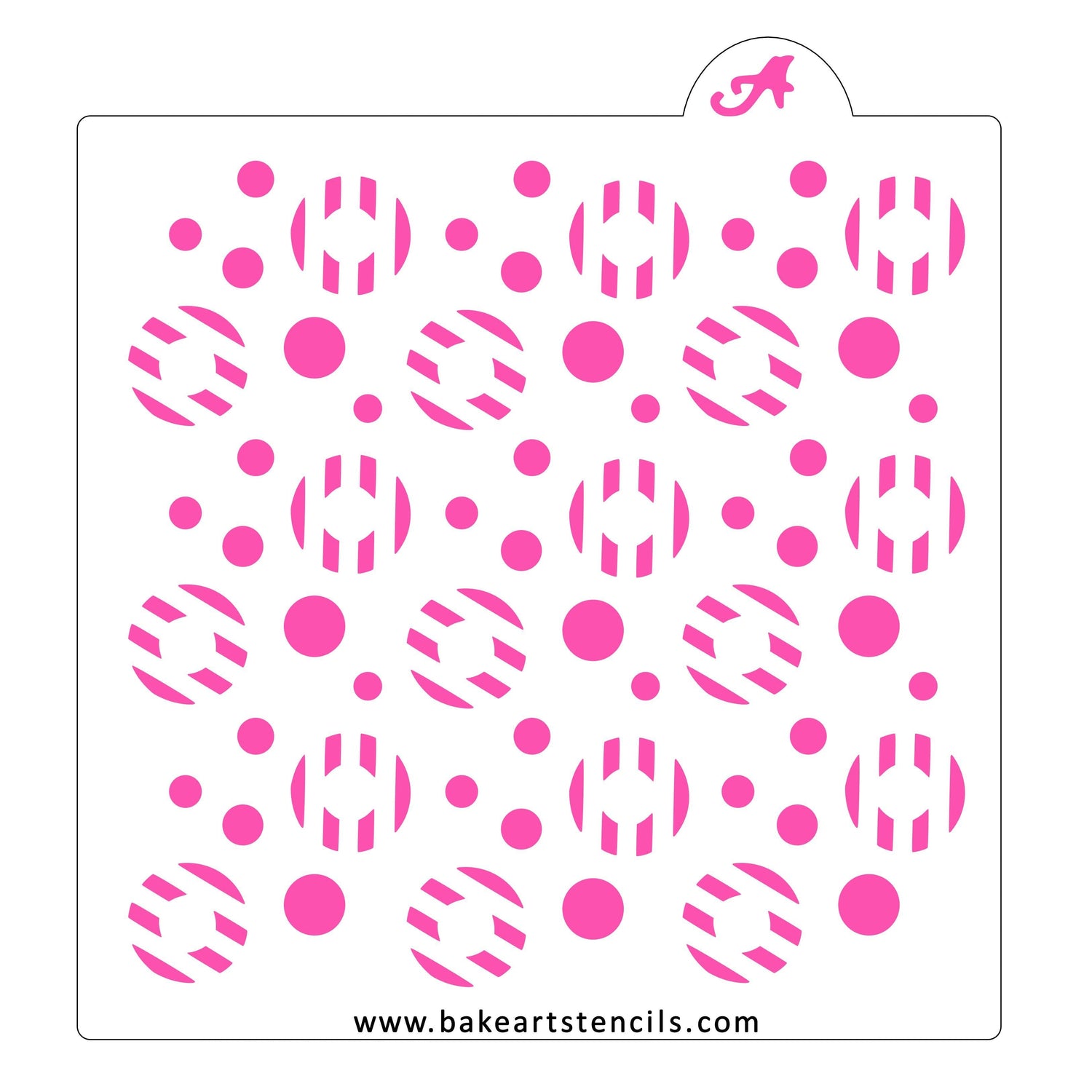Striped Dots Pattern Stencil