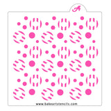 Striped Dots Pattern Stencil