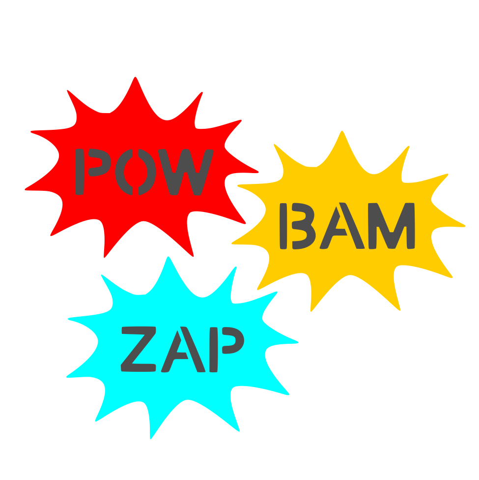 Superhero Sayings Cookie Stencil