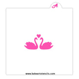 Swan Love Cookie Stencil